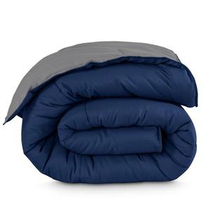 Bare Home Extra Long Comforter - Reversible Colors - Goose Down Alternative - Ultra-Soft - Premium 1800 Series - All Season Warmth - Bedding Comforter (Twin/Twin XL, Dark Blue/Grey)