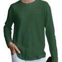 Haloumoning Kids Boys Casual T Shirts Long Sleeve Crewneck Loose Fit Tops Basic Tees 5-14 Years Dark Green Large