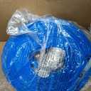 1-1/2" (Flat 2.6 width) x 100 FT Pool Backwash Hose Kit with Male NPT Adapter, Blue Reinforced Pool Drain Discharge Hose for Swimming Pool Filter Pump,with 2 Clamp and Thread Seal Tape