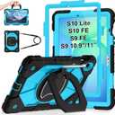 WESOROL Case for Samsung Galaxy Tab S10 Lite/S10 FE/S9 FE 10.9 Inch Galaxy Tab S9 11 Inch,Shockproof Cover for Samsung S9 FE Tablet Case with Screen Protector Rotate Stand Pen Holder,Black Blue