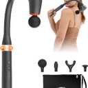 CAREKING WE ALWAYS CARE Convertible Massage Gun Deep Tissue for Back Neck Muscle Pain Relief - Electric Handheld Percussion Shoulder Massager Tool with Detachable Long Handle Portable Case