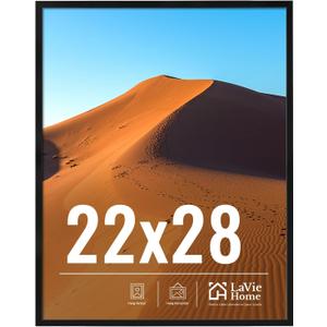 LaVie Home 22x28 Picture Frame for Wall Display, 22x28 Black Picture Frame with HD Plexiglas, 22 x 28 Poster Frame 1 Pack, Display Frame for Vertical or Horizontal, Classic Collection