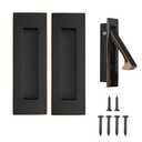 senharvest Pocket Door Handles and Edge Pull Oil Rubbed Bronze,6Inch Pull Hardware Latch,Recessed Finger Flush Pulls,for Closet,Sliding,Barn Door