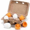 HANSGO 6PCS Play Food Sets for Kids Kitchen,Play Kitchen Accessories Wooden Egg Toy Food Grocery Store Pretend for Toddler Cooking DIY, Medium