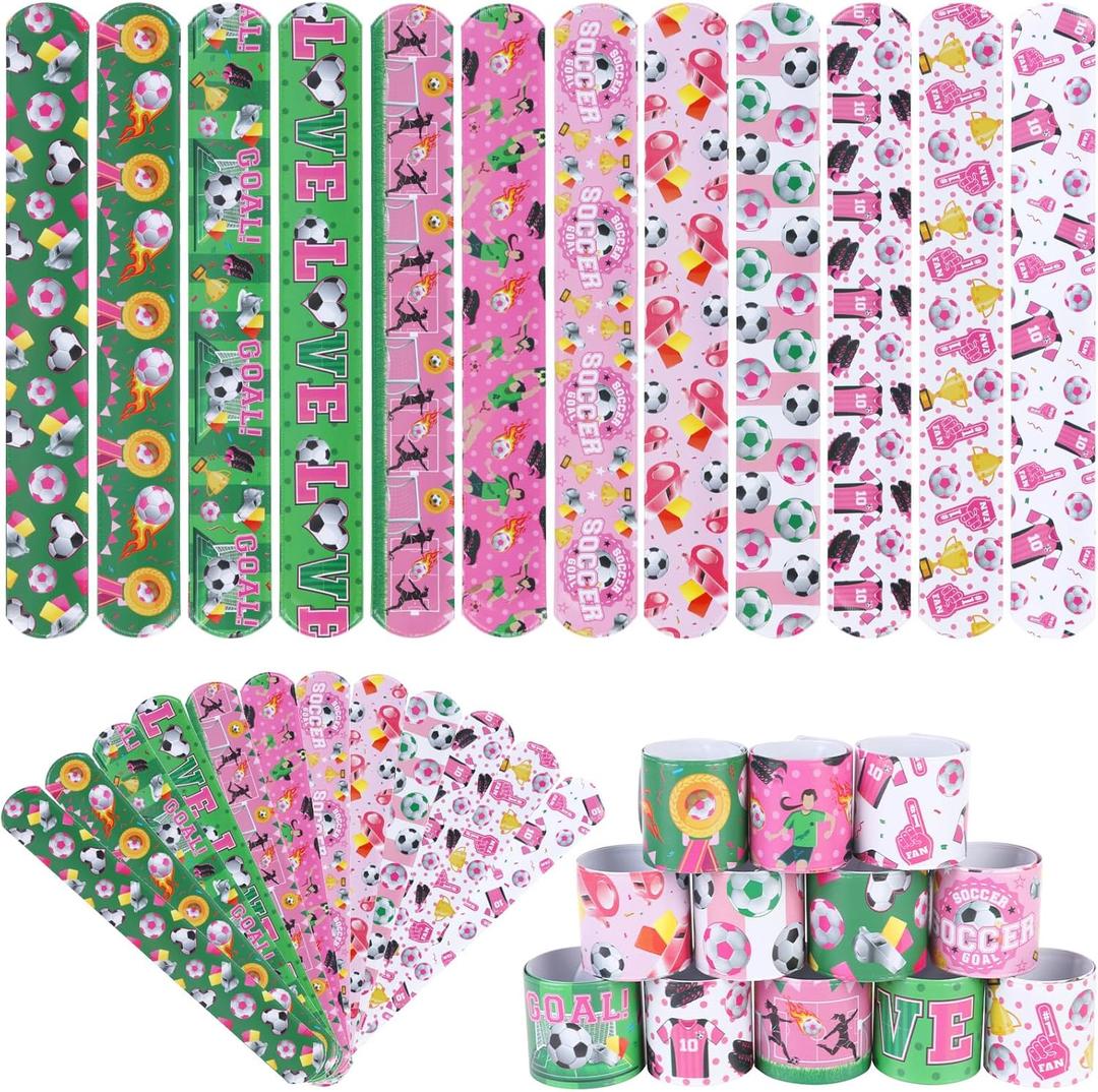 Serencatcher 48PCS Soccer Slap Bracelets Bulk for Kids, Soccer Party Favors Pink Soccer Slap Wristbands for Girl Soccer Birthday Party Supplies Gifts Sports Football Themed Party Decorations Serencatcher 48PCS Soccer Slap Bracelets Bulk for Kids, Soccer Party Favors Pink Soccer Slap Wristbands for Girl Soccer Birthday Party Supplies Gifts Sports Football Themed Party Decorations