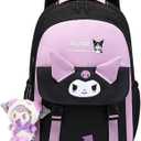 2pcs Cute Backpack for Women - Aesthetic Casual Daypack for Travel - 18 Inch Large Capacity Casual Daypack with Plush Pendant (PURPLE)