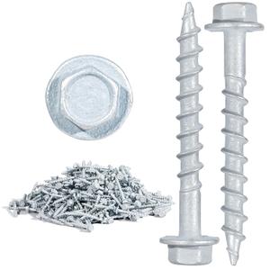 SD Connector Screws, #9 x 1-1/2" Heavy Duty Joist Hanger Screws, 1/4" Hex Head, 0.380" Dia, 10D Nail Replacement, Mechanical Galvanized, 1500-Hour Salt Spray Tested, 500 Count