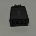 European USB Charger, European Travel Plug Adapter 40W 4 Port Europe USB Charger Quick Charge 3.0 EU Plug Adapter for iPhone 17 16 15 14 13 12 11 Plus Pro Max X 8, Galaxy, LG, Pixel, Android (Black)