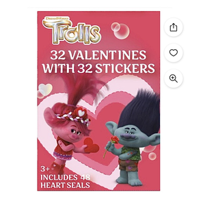 Dreamworks Trolls 32 Valentines Cards with Stickers 2 Packs