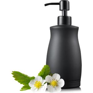 304 Stainless Steel Countertop Black Soap Dispenser Rust Resistant Leak-Proof Liquid Hand Sanitizer Pump with Hopperfor Kitchen Sink, Countertop, Bathroom (13.5oz/400ml)