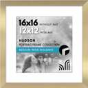 Americanflat 16x16 Picture Frame - Matted to 12x12 - Engineered Wood - Gold
