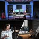 FONESO Acoustic Panels, High Density Soundproof Foam Panels for Walls, Sound Absorbing Panels, Acoustic Foam Panels Fire Resistant for Studio Recording (Black, 2"x12"x12" 48Pack)