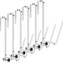 Reallnaive 6 Pcs Solar Cover Holder for Above Ground Pool Adjustable Solar Holder Metal Equipment Storage Hooks for Framed Above Ground Swimming Pools (White)
