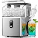 Crzoe Nugget Ice Maker Countertop, 35lbs/Day, Portable Pebble Ice Machine