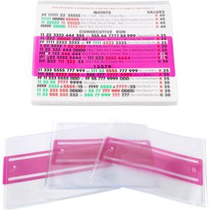 Mahjong Card Sleeve Positioning Set (Includes 4Pcs Mahjong Card Sleeve and 4Pcs Line Finder),Use together to Protect Your Mah jong Cards and Quickly Identify Winning Combinations During Gameplay,Pink