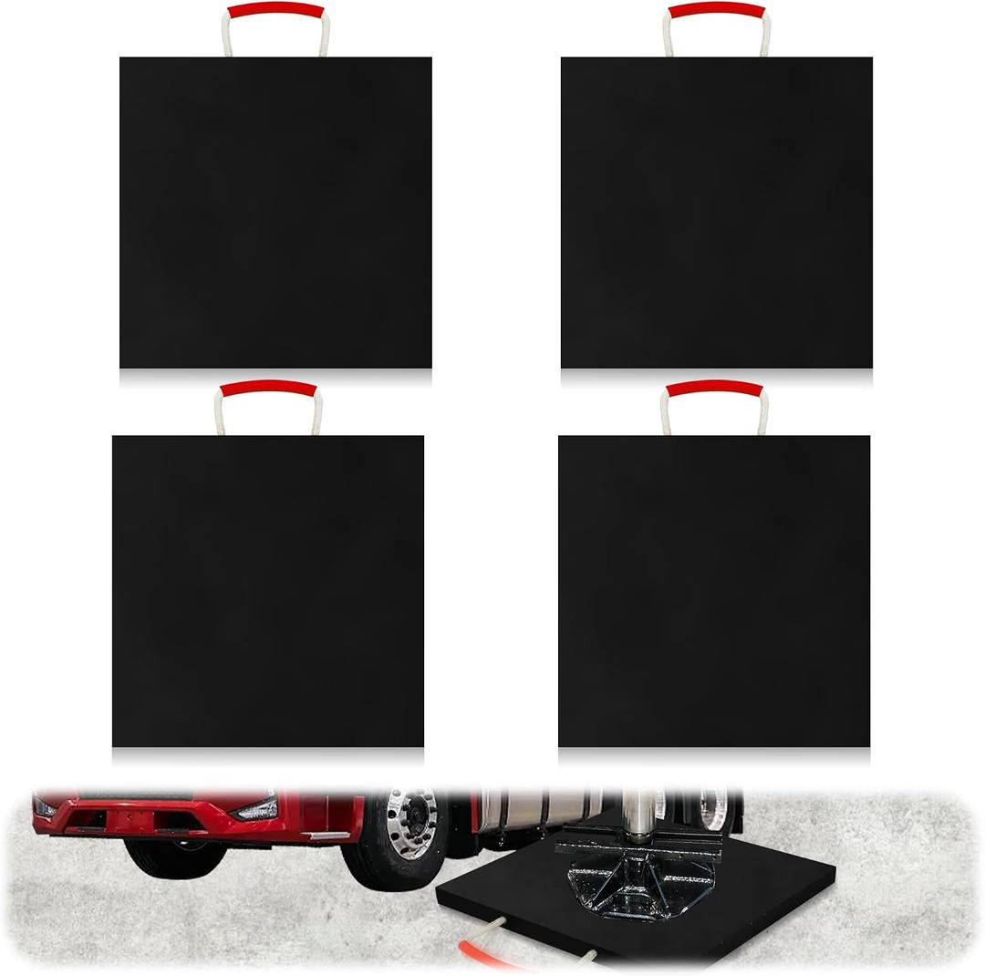 huyear 4 Pack RV Outrigger Pads Strong Rv Jack Pads Stabilizing Blocks with Handle, 12" x 12" x 1" Rv Leveling Pads for Crane, Trailer, Wrecker, Tow Truck, Service Truck Trailer