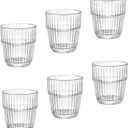 Bormioli Rocco Barshine 10.3 oz. Rocks Stackable Tempered Drinking Glasses, Set of 6, Clear