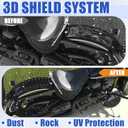 PU Leather Rear Seat Fender Bib Cover for Harley Softail Springer Heritage Classic EFI FLSTCI 2006-2017 (Rivet)