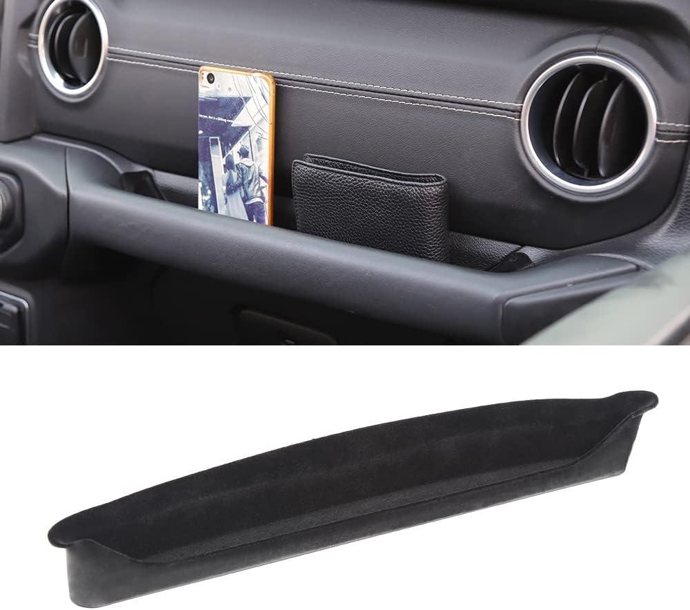 Savadicar JL GrabTray Passenger Storage Tray Organizer Grab Handle Accessory Box for 2018-2023 Jeep Wrangler JL JLU & Gladiator JT, Add Microfibers, Interior Accessories, Black