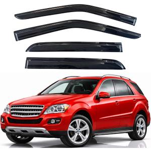 KPY Rain Guards Fit for 2006-2011 Mercedes-Benz ML350 ML500, Out-Channel Window Visors Vent Wind Deflectors 4PC, Car Accessories for 06-11 Mercedes Benz ML Class