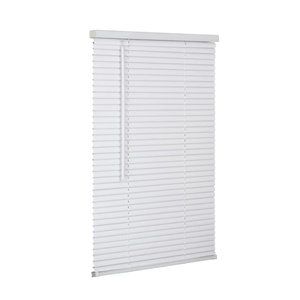 LOTUS & WINDOWARE 1" Premium Vinyl Blind, Room Darkening, Cordless, 40" Wide x 60" Long, White - Horizontal Window Blinds for Interior, Door Blinds - Camper Blinds, 1" Slat Size