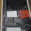 Furologee Small Computer Desk with 2 Fabric Drawers for Bedroom, 34 Inch Simple Home Office Desk for Small Space, Study Work Writing Table with Hooks for Student, Black