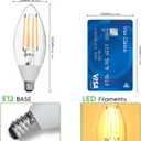 Dusk to Dawn Outdoor LED Light Bulb, 5W Equivalent 40W, Candelabra B11 Light Bulb, 2700K Soft White, Edison LED Bulbs E12 Base, Lighting Sensor, Auto On/Off for Porch Patio Garage, 6 Pack