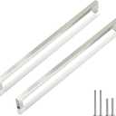 Cabinet Pulls Brushed Nickel Cabinet Handles Square Drawer Pulls, 2 Pack 13-4/5 Inch Stainless Steel Kitchen Door Cupboard Cabinet Handles, Cabinet Hardware Drawer Handles, 352mm Hole Centers