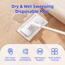 Mini Sweeper Mop No-Touch Dirty Cleaning Flat Dust Mop for Dry Wet Disposable Pads, Multi Surface Mop Floor Mopping and Sweeping Cleaning Head for Kitchen Wall Bathroom Toilet Corners Window