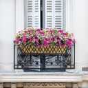 2 x 2 Pack Metal Adjustable Brackets for Window Boxes Heavy Duty Iron Bracket for Deck Railing Planters Box - Black