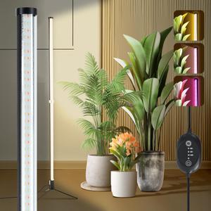 Atmel Standing Grow Lights for Indoor Plants with Timer, 3 Adjustable Modes Full Spectrum Plant Lights for Indoor Growing, 243LED Plant Grow Light for Flowering, Office, Indoor Garden