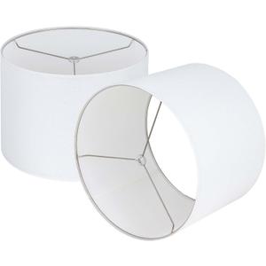 Wellmet White Set of 2 Drum Lampshades, Easy Assembly Required 18" Top x 18" Bottom x 12" High Replacement Lamp Shades, Fabric Lampshades for Table Lamps Floor Lamps, Metal Spider Fitter
