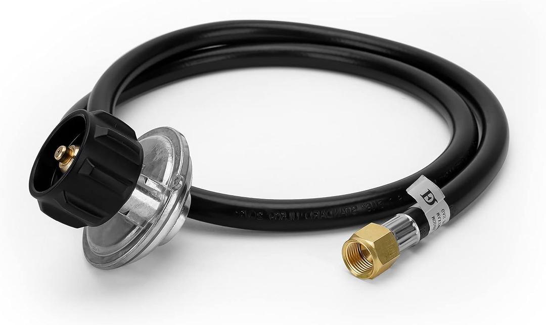 Stanbroil 4FT QCC1 Vertical Low Pressure Propane Hose and Regulator for LP Gas Grill, Heater and Fire Pit, 3/8" Female Flare x ACME Nut