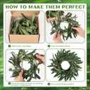 8 Pcs Artificial Green Olive Wreaths Greenery Wreath with Olive Leaves Mini Green Kitchen Cabinet Wreaths Swag Spring Summer Wreath for Front Door Porch Wall Window Farmhouse Wedding Decoration