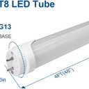 LightingWill LED T8 Light Tube 4FT, Warm White 3000K-3500K, Dual-End Powered Ballast Bypass, 2000Lumen 18W (40W Equivalent Fluorescent Replacement), Frosted Cover, AC85-265V Lighting Fixture, 4 Pack