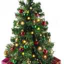 Prextex 23-Inch Mini Christmas Tree with Lights- Small Holiday Tree with Ornaments, Star Topper, and Gift Boxes- Easy Setup Table Decorations for Home, Office, and Indoor Festive Displays (Green)