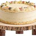 1 Pcs Rustic Wood Cake Stand with Legs, 11" Round Wooden Tray with Legs Elegant Wood Slice with Legs Wedding Cake Stand Farmhouse Serving Tray for Decor, Wedding, Restaurant, Party
