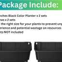 Maxona Black Color Vertical Garden Planter - 2 Pack, 13 inch Wall Mounted Planter for Patio Outdoor Decor, Home Plastic Pot Balcony Plant Vegetable Fruit Herb Hanging Pocket Holder Flowerpot