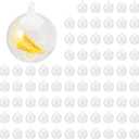 JEUIHAU 80 Pack 90 mm Acrylic Hanging Globe, Plastic Hanging Ball, DIY Clear Fillable Ornaments Balls for Christmas, Wedding, Party, Home Decor, Gift Giving