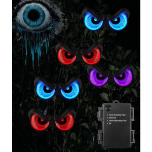Halloween Decorations, 5 Pack Glowing & Flashing LED Eye Lights for Indoor/Outdoor Use, Bush, Yard, Window, Party