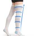 Doc Miller TED Hose Thigh High Anti Embolism Stockings for Women & Men, Hospital Style Surgical Stockings, Plus Size Compression Socks, Support Hose with Inspection Hole
