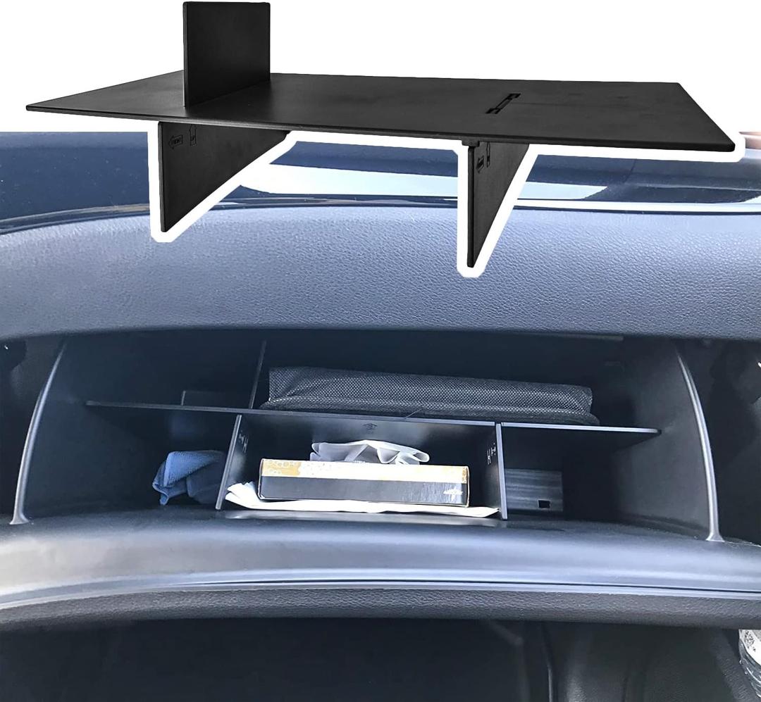 EDBETOS Glove Box Dividers Organizer Compatible with Honda Pilot 2016-2020 2021 2022/ Ridgeline 2017-2023/ Passport 2019-2023 Accessories Double Compartment Optimize Interior Storage Space