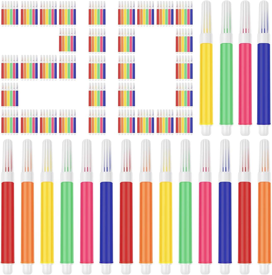 210Pcs Mini Markers Set, 3.4 Inch Vibrant Colors Portable Small Marker Pens Assorted DIY Doodle Pen for Kids Adults Art Crafts
