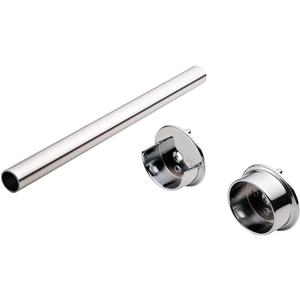 Premium 1 5/16 Inch Diameter Round Wardrobe Tube Closet Rod with End Supports (Black, 46" Wide Space)