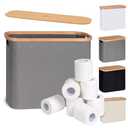 efluky Toilet Paper Storage, Toilet Paper Basket with Lid Organizer for Bathroom, Free Standing Holder with Storage, Grey