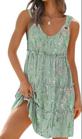 Disamer Summer Dresses for Women 2026 Sundresses Vacation Sleeveless Beach Swimsuit Cover Ups Spring Outfits Casual Sun Dress (Small, Block Colorful)