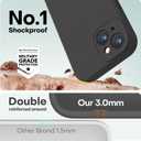 LOVE 3000 Designed for iPhone 13 Case, Premium Silicone with [Camera Protection] [Soft Anti-Scratch Microfiber Lining] Shockproof Protective Phone Case for iPhone 13 Women Men Girls 6.1", Black