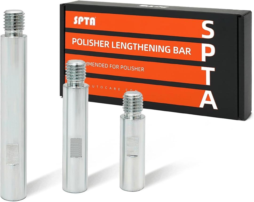 SPTA Metal Rotary Extension Shaft Set, 75mm,100mm,140mm, 5/8"-11 Thread for Rotary Polisher,Car Polisher,Polishing Pads,Backing Plate Electric Polisher