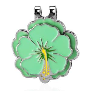 lasuroa Magnetic Golf Ball Marker with Hat Clip, Flower Shape Golf Marker Magnet Cap Hat or Visor Clip Set Sports Bag Decoration Accessories for Women Men Golfer Gift (Green), 1 Pack