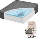 baibu Extra Large Dual-Layer Gel Memory Foam Recliner Cushions for Elderly, 20x20x5 Inch Thick Non-Slip Recliner Seat Cushion Suitable for Couch for Easy to Stand Up & Reduce Hip & Lumbar Pain, Grey